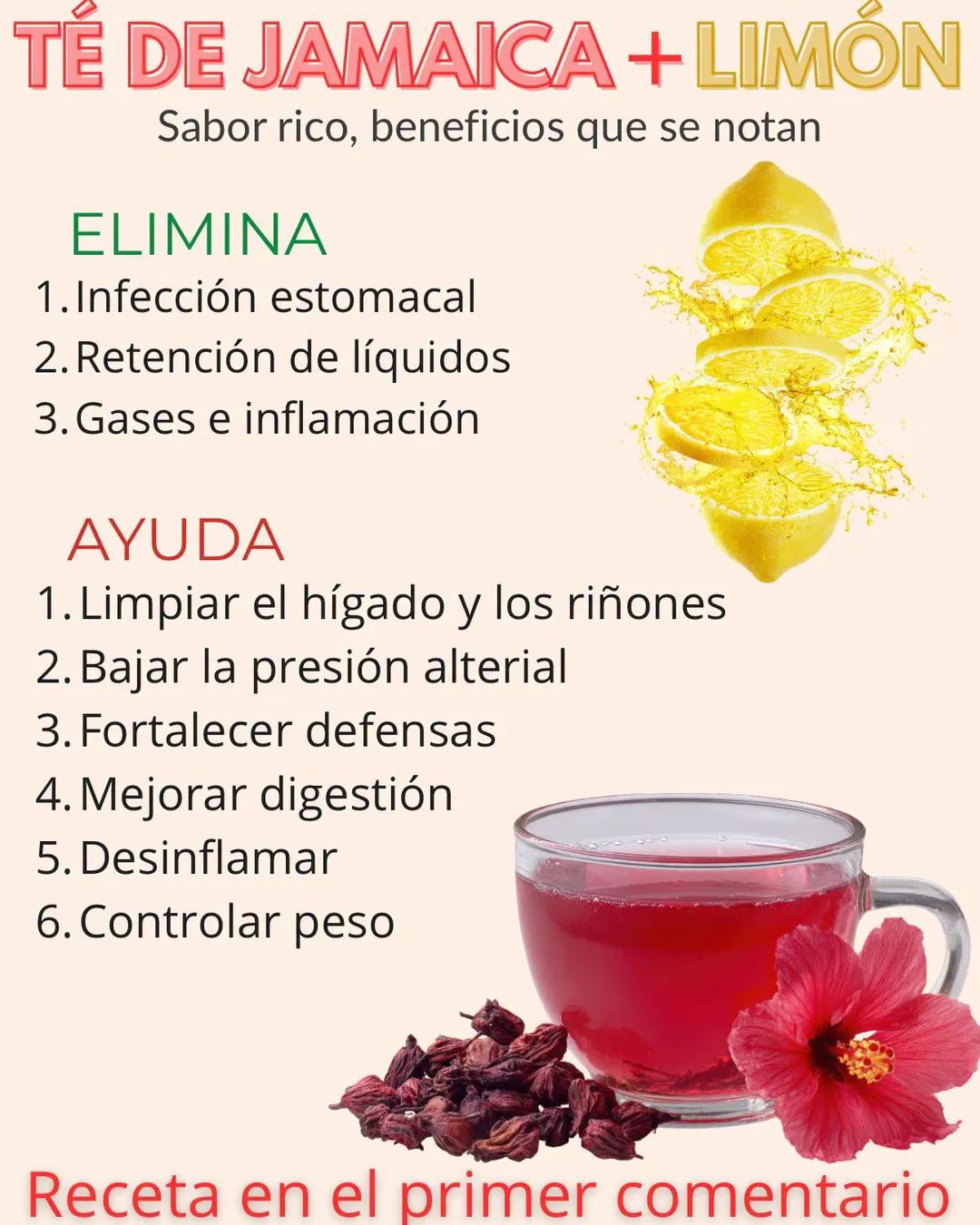 Jamaica con limón; una combinación muy pode.. ver mas